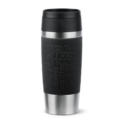 Termos Tefal Travel Mug Classic N2022010, inox, 0.5 L, fără BPA, 100% etanș, functie Quick Press, argintiu & negru