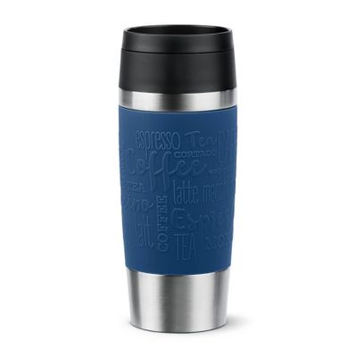 Termos Tefal Travel Mug Classic N2020310, inox, 0.36 L, fără BPA, 100% etanș, functie Quick Press, argintiu & albastru
