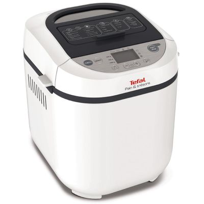 Mașină de pâine Tefal Pain et Tresors PF250135, 700 W, 1000 g, 3 setări, 20 programe, 28 de rețete, timer, alb/negru