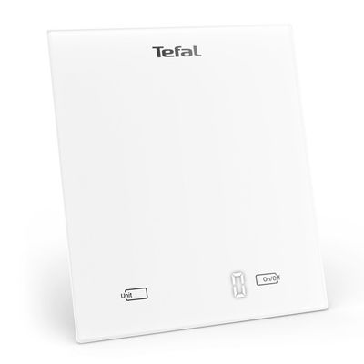 Cântar de bucătăraie Tefal Essential BC5504V0, capacitate 5 kg, funcție tara, oprire automată, baterii incluse, alb
