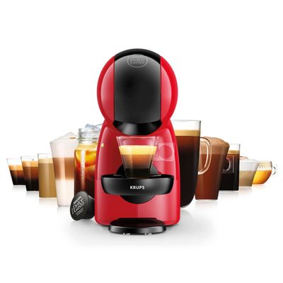 Espressor cu capsule Krups NESCAFÉ® Dolce Gusto® Piccolo XS KP1A3510, 1600W, 15 bari presiune, capacitate rezervor 0.8 L, functie Eco, negru & rosu