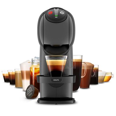 Espressor cu capsule Krups NESCAFÉ® Dolce Gusto® Genio S KP243B10, 1500W, 15 bari, rezervor 0.8L, funcție XL, peste 30 de rețete calde și reci, gri