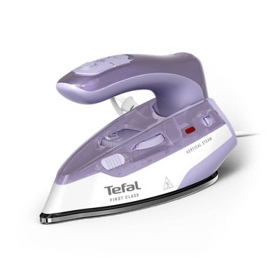 Fier de călcat cu abur portabil Tefal First Class DB1612E0, 1000 W, jet de abur 45 g/min, abur variabil 0-10 g/min, talpă Microsteam 200, mâner pliabil, alb & violet Fier de călcat cu abur portabil Tefal First Class DB1612E0, 1000 W, jet de abur 45 g/min, abur variabil 0-10 g/min, talpă Microsteam 200, mâner pliabil, alb & violet
