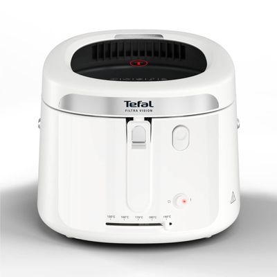 Friteuză Tefal Filtra Vision FF2541E0, 1900W, capacitate ulei 2.1L, capacitate alimente 1.2 KG, înveliș antiaderent, filtru metalic, fereastră pentru monitorizare, alb