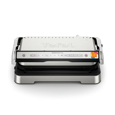 Grătar electric multifuncțional Tefal OptiGrill 2-in-1 XL GC782D30, 2200W, 12 programe automate, plăci detașabile, 4 trepte temperatură, argintiu