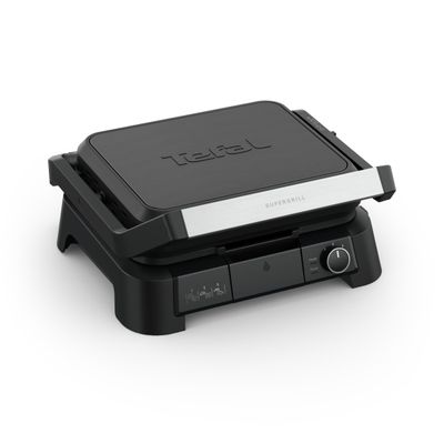 Gratar electric Tefal SuperGrill 3 in 1 GC5108E0, 2000W, indicator gătire, plăci detașabile cu înveliș antiaderent, 3 trepte temperatură, funcție cuptor & barbeque, 600 cm2, negru
