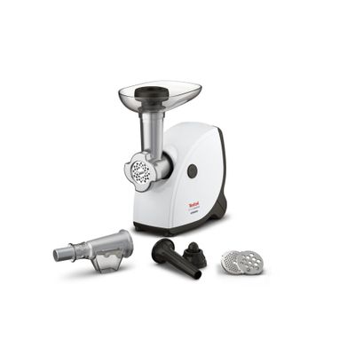 Mașină de tocat carne Tefal HV4 6 în 1 NE463138, 2000W, 2.3kg / min, 3 site de tocat, accesoriu cârnați, kebbe, suc de roșii, mâner incorporat, alb