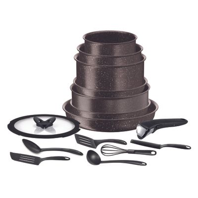 Set de 15 piese Ingenio Extreme L6789102, inducție, mâner detașabil, înveliş Mineralia fără PFOA, Tehnologia Thermo-Spot™, tabacco marble Set de 15 piese Ingenio Extreme L6789102, inducție, mâner detașabil, înveliş Mineralia fără PFOA, Tehnologia Thermo-Spot™, tabacco marble