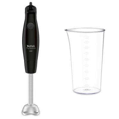 Mixer vertical Tefal Turbomix HB121838, 350W, 2 lame detașabile Zelkrom, funcții inteligente de protectie, pahar gradat 800 ml, negru