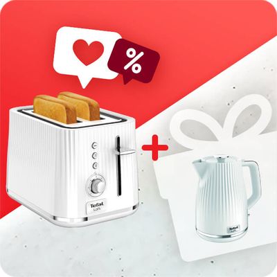 Pachet Fierbător apă Tefal Loft KO250130 & Prăjitor de pâine Tefal Loft TT761138 