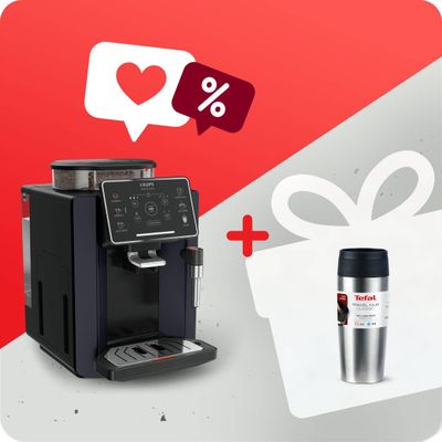 Pachet PROMO Espressor automat Krups Sensation EA910B10 & Termos Tefal Travel Mug Classic N2020110