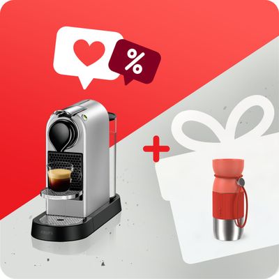 Pachet PROMO Espressor cu capsule Nespresso Krups CitiZ XN741B10 & Termos Tefal beYou N2191510