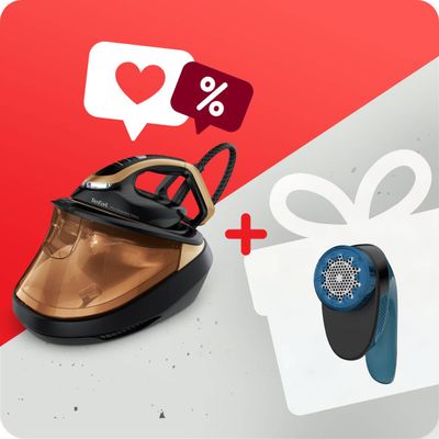 Pachet PROMO Stație de călcat cu boiler de înaltă presiune Tefal Pro Express Vision GV9820E0 & Aparat pentru îndepărtarea scamelor JB1011E0