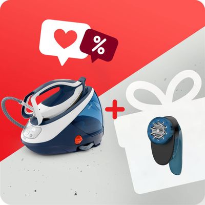 Pachet PROMO Stație de călcat de înaltă presiune Tefal Pro Express Protect GV9221E0 & Aparat pentru îndepărtarea scamelor Tefal JB1011E0