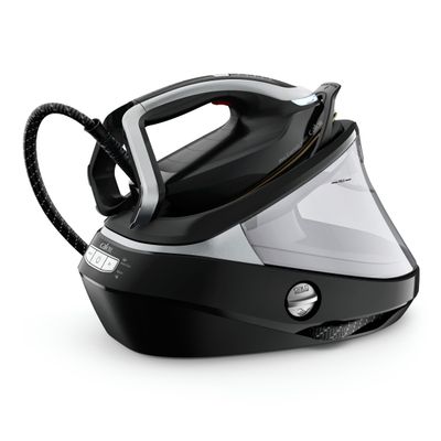 Stație de călcat de înaltă presiune  Pro Express Vision Tefal GV9821E0, Smart LED Vision, 3000 W, 180 g/min, 9 bari, 800 g/min, tehnologie Smart Steam, tehnologia silențioasă, colector calcar, negru & argintiu