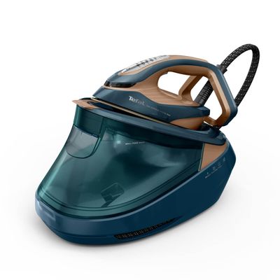Stație de călcat de înaltă presiune Tefal Pro Express Vision Max GV9920E0, 3000W, 9 bari, abur variabil 0 - 200 g/min, jet de abur până la 800 g/min, abur vertical, rezervor apă 1.2L, verde & bronz