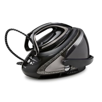 Stație de călcat de înaltă presiune Tefal Pro Express Ultimate+ GV9620E0, 2600W, 8 bari, abur variabil 0 - 180 g/min, jet de abur pana la 650 g/min, abur vertical, rezervor apă 1.9L, negru & argintiu