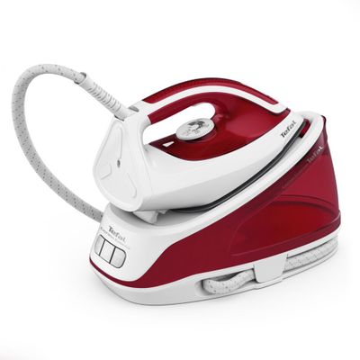 Stație de călcat cu abur Tefal SV6111E1 Express Essential, 2200W, Talpa Xpress Glide, 5.2 bari, jet de abur 250 g/min, rezervor apa 1.4L, Auto-Off, alb/rosu