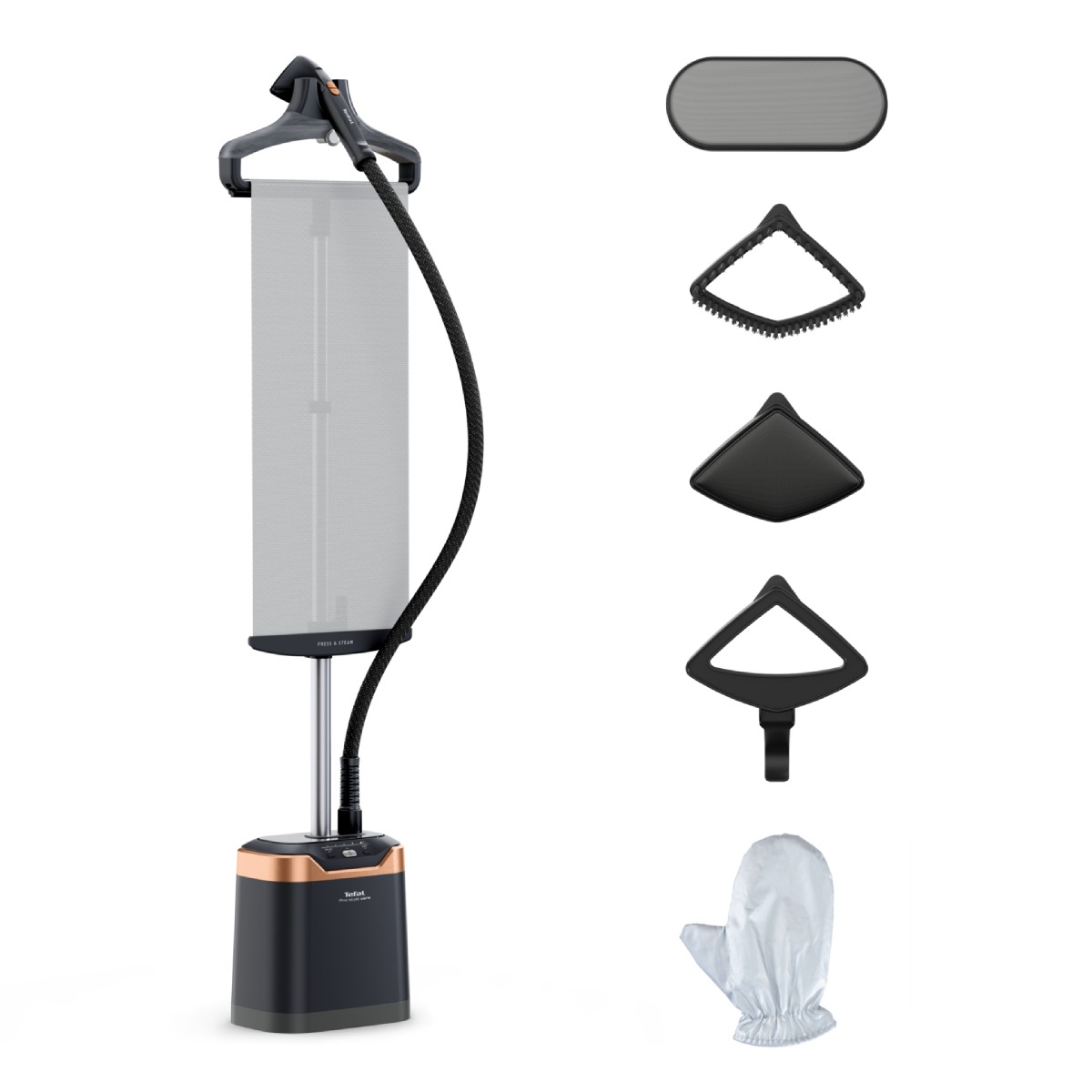 Aparat de calcat vertical Tefal Pro Style Care IT8480E1, 2000W, abur variabil 0-42 g/min, 5 nivele cantitate de abur, capacitate rezervor 1.3L, lungim