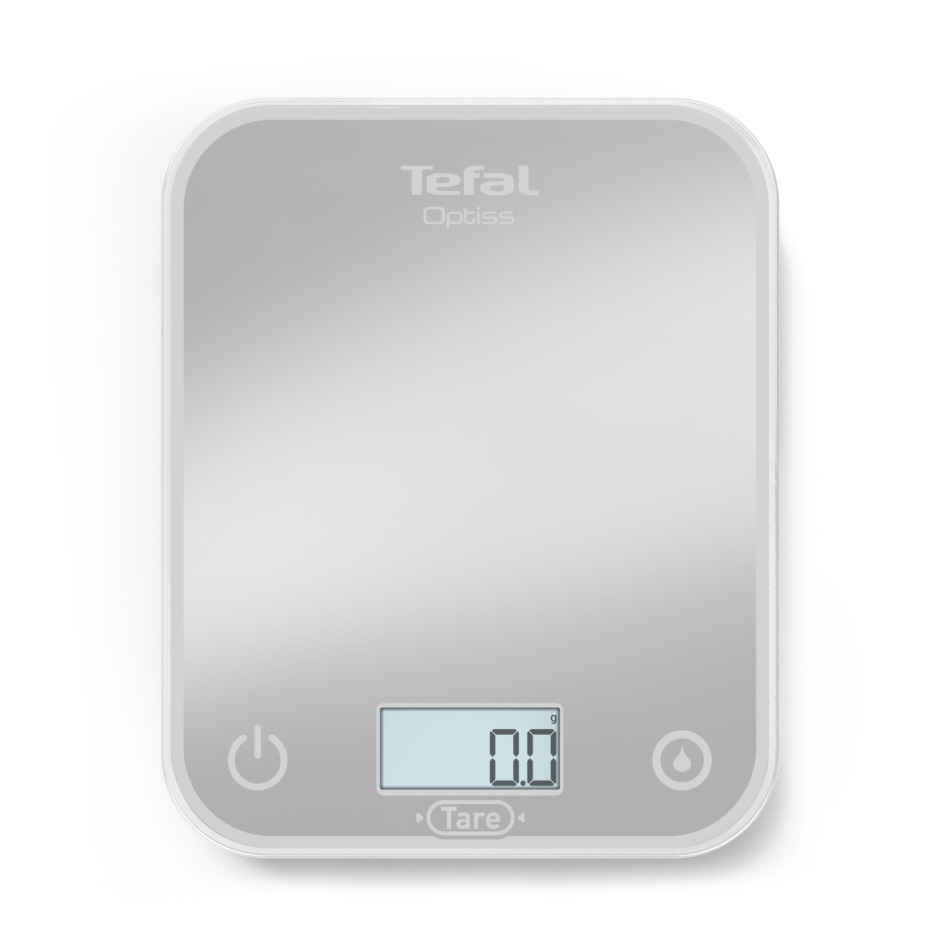 Cantar de bucătărie Tefal Optiss BC50U4V0, 5 kg, sticlă securizată, funcție Tara, cantarire a lichidelor, precizie 0.5g, afisaj LCD, cârlig de agățat,