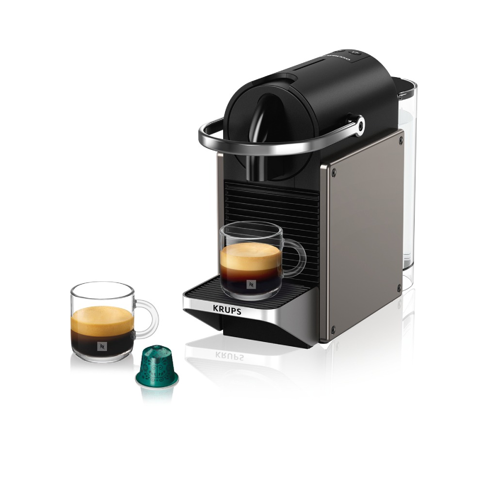 Espressor Nespresso Krups Pixie Titan XN306T10, 1260W, 19 bari, 0.7L, funcție oprire automată, negru &amp; gri