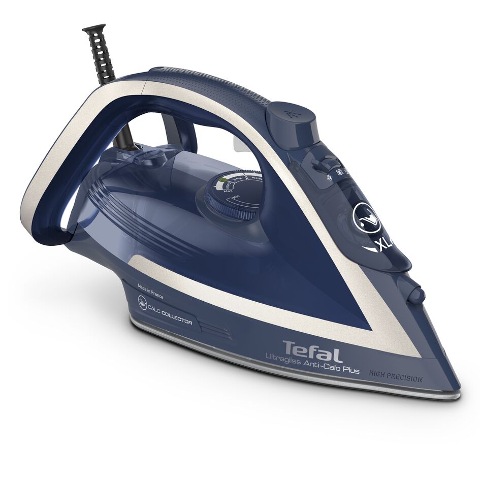 Fier de calcat Tefal Ultragliss Plus FV6830E0, 2800W, talpa Durilium AirGlide, jet de abur 250 g/ min, functie Eco, albastru