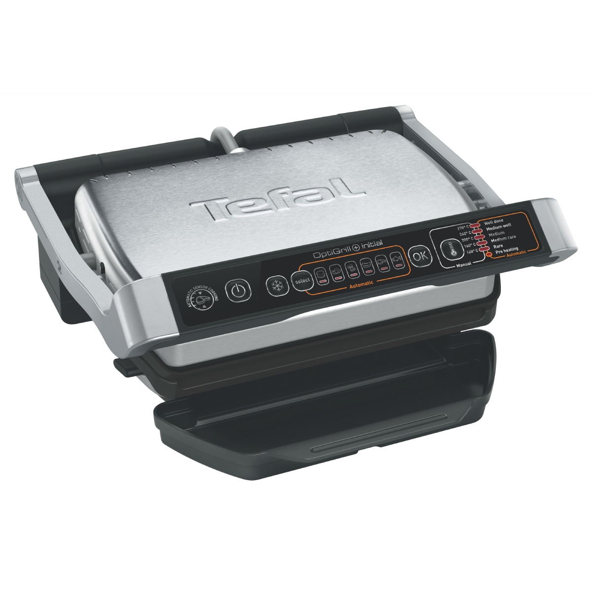 Grătar electric Tefal Optigrill+ GC706D34, 2000W, 6 programe automate, funcție dezghețare, plăci detașabile antiaderente, indicator nivel de gătire, i