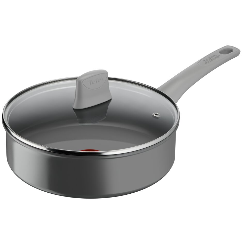 Cratita 24cm Tefal Renew On C4273232, 100% aluminiu reciclat, indicator Thermo-Signal, compatibil cu inductia, invelis ceramic, gri