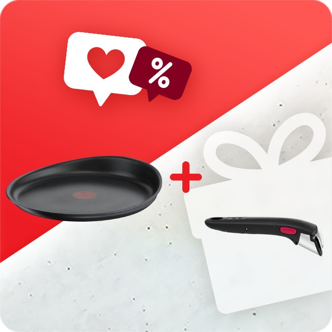 Pachet PROMO Tigaie clatite Tefal Ingenio Unlimited L8581074 &amp; Mâner detașabil Tefal Ingenio L9863153