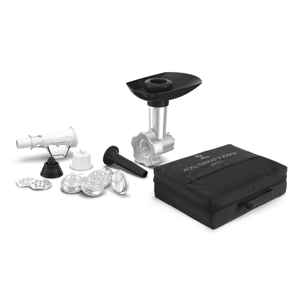 Set 5 accesorii Tefal Coach Meat &amp; Pasta XF651038, pentru tocat carnea, preparare de Kebbe și carnati, coulis, paste si biscuiti