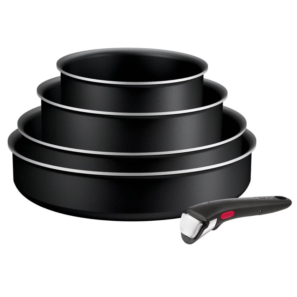 Set de 5 piese Tefal Ingenio Generous Cook L3129002, tigaie de 24/26 cm, cratiță de 16/20 cm, mâner detașabil, indicator Thermo Signal, înveliș antiad